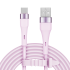 USB–USB-C silikoninis kabelis Kruger&Matz Basic, rožinis, KM1268, 1 m