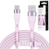 USB–USB-C silikoninis kabelis Kruger&Matz Basic, rožinis, KM1268, 1 m