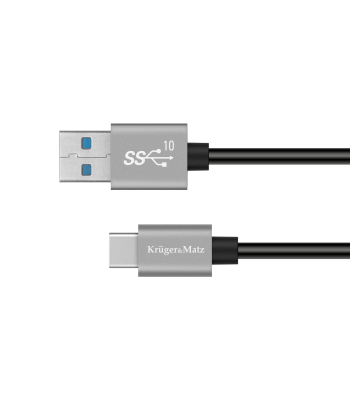 USB–USB tipo C kabelis Kruger&Matz Basic, 10 Gbps, 0,5 m