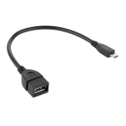 USB OTG kabelis su A lizdu ir micro USB kištuku, 15cm