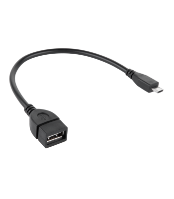 USB OTG kabelis su A lizdu ir micro USB kištuku, 15cm