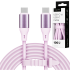 USB tipo C–USB tipo C kabelis, silikoninis, rožinis, Kruger&Matz Basic, 100 W, 1 m