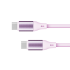 USB tipo C–USB tipo C kabelis, silikoninis, rožinis, Kruger&Matz Basic, 100 W, 1 m