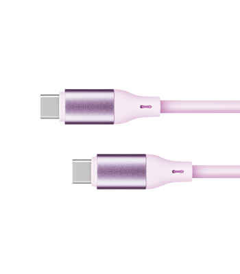 USB tipo C–USB tipo C kabelis, silikoninis, rožinis, Kruger&Matz Basic, 100 W, 1 m
