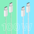 USB-C–USB-C kabelis Kruger&Matz Basic, 100 W, mėlynas, KM1272, 1,5 m