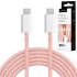 USB-C–USB-C kabelis Kruger&Matz Basic, rožinis, KM1271, 60 W, 1 m