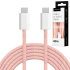 USB tipo C–USB tipo C kabelis, Kruger&Matz Basic, rožinis, 60 W, 1,5 m