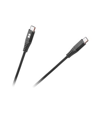 USB tipo C–USB tipo C kabelis REBEL, juodas, 100 cm