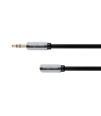 Kabelis su tiesiu Jack 3,5 mm kištuku ir lizdu, stereo, Kruger&Matz, 1,0 m