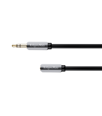 Stereo garso kabelis, Jack 3,5 mm kištukas–lizdas, Kruger&Matz 1.8m