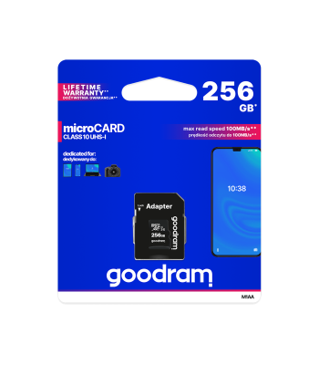 GOODRAM microSD atminties kortelė su adapteriu, 256GB
