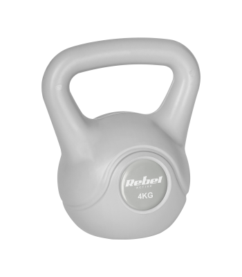 Bituminis kettlebell, pilkas, REBEL ACTIVE, 4 kg
