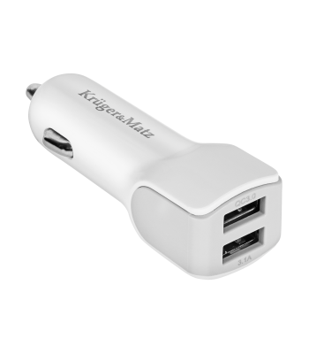 Automobilinis įkroviklis Kruger&Matz su 2 USB prievadais ir Quick Charge 3.0 funkcija, 3000 mA