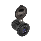 Automobilinis USB ir USB Type-C įkroviklis su Quick Charge, Power Delivery ir įtampos indikatoriumi, 48W