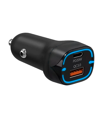 Automobilinis įkroviklis su Power Delivery ir Quick Charge 38W