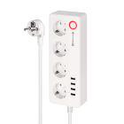 Išmanioji maitinimo juosta, 4 vokiško tipo lizdai, 4 USB, 2100 mA, Kruger&Matz Connect P6 Tuya