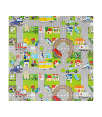 Edukacinis dėlionės kilimėlis vaikams su automobiliais, Rebel Baby, 120 x 120 cm
