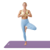 Gimnastikos kilimėlis jogai, pilatesui ir fitnesui, NBR, violetinis, Rebel Active, 183 x 61 cm, 1,5 cm