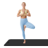 Gimnastikos kilimėlis jogai, pilatesui ir fitnesui Rebel Active, juodas, 183 x 61 cm, 1 cm
