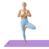 Gimnastikos kilimėlis jogai, pilatesui ir fitnesui Rebel Active, violetinis, TPE, 183 x 61 cm, 1 cm