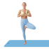 Gimnastikos kilimėlis jogai, pilatesui ir fitnesui, TPE, mėlynas, Rebel Active, 183 x 61 cm, 1 cm