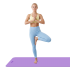 Gimnastikos kilimėlis jogai, pilatesui ir fitnesui Rebel Active, TPE, violetinis, 183 x 61 cm, 4 mm