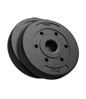 Bituminių svorio diskų rinkinys olimpinėms štangoms, REBEL ACTIVE, 2 x 7,5 kg, 51 mm