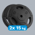 Bituminių svorių rinkinys su rankenomis Rebel Active, 2 x 15 kg, 31 mm