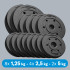 Bituminių svorių rinkinys 30 kg, 8x1.25 kg + 4x2.5 kg + 2x5 kg, anga 31 mm, REBEL ACTIVE RB-2106