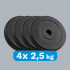 Bituminių svorio diskų rinkinys Rebel Active, 4 × 2,5 kg, 31 mm, RB-2115