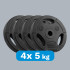 Bituminiai svoriai su rankenomis, Rebel Active, 4 x 5 kg, 31 mm