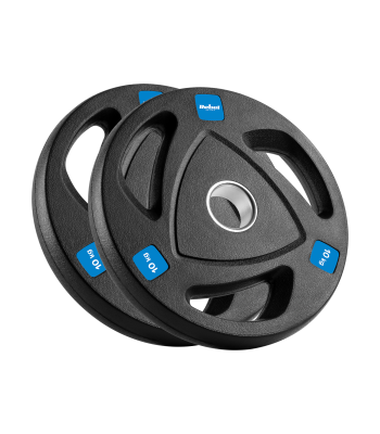 Gumuotų ketaus olimpinių svorio diskų rinkinys Rebel Active, 2 × 10 kg, 51 mm