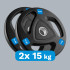Gumuotų ketaus olimpinių svorių rinkinys Rebel Active, RBA-2111, 2 x 15 kg, 51 mm