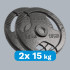Olimpiniai ketaus svoriai su rankenomis Rebel Active, 2 x 15 kg, 51 mm
