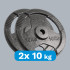 Ketaus svorių diskų rinkinys su rankenomis REBEL ACTIVE RBA-2135, 2 x 10 kg, 31 mm