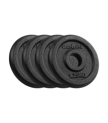 Ketaus svorių diskų komplektas Rebel Active RBA-2126, 4 x 1,25 kg, angos skersmuo 31 mm