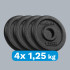 Ketaus svorių diskų komplektas Rebel Active RBA-2126, 4 x 1,25 kg, angos skersmuo 31 mm