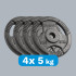 Ketaus svorių diskų rinkinys su rankenomis REBEL ACTIVE RBA-2134, 4 x 5 kg, 31 mm