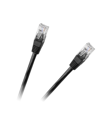 UTP patchcord kabelis, 8c, kištukas–kištukas, CCA, juodas, 0.5m
