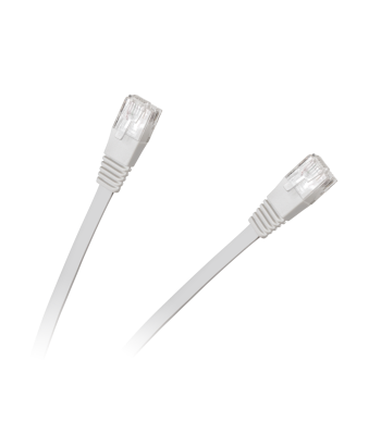 Plokščias UTP patchcord 8 gyslų kištukas–kištukas CCA baltas cat.6e 5.0 m