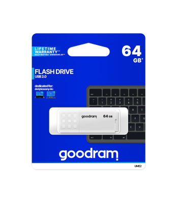 USB atmintinė Goodram, balta, USB 2.0, 64GB
