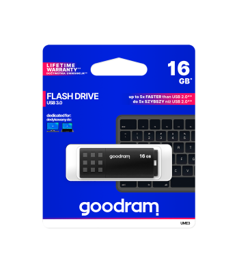 USB atmintinė Goodram, juoda, UME3, 16GB