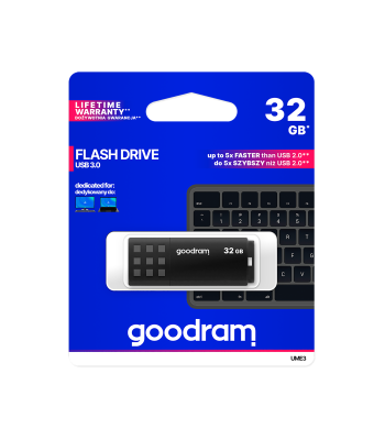 GOODRAM USB atmintinė, juoda, UME3, USB 3.2, 32GB