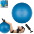Reabilitacinis gimnastikos kamuolys su rankine pompa, mėlynas, Rebel Active, 55 cm