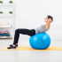 Reabilitacinis gimnastikos kamuolys su rankine pompa, mėlynas, Rebel Active, 75 cm