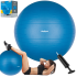 Reabilitacinis gimnastikos kamuolys su rankine pompa, mėlynas, Rebel Active, 75 cm