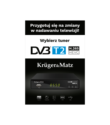 Plakatas Kruger&Matz Tuner DVB-T2, 48 x 68 cm (B2)