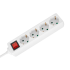 Rebel vokiško tipo tinklo ilgintuvas su jungikliu, 4 lizdai, baltas, 3 m, 3 × 1,5 mm²