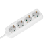 Tinklo ilgintuvas su 4 vokiško tipo lizdais be jungiklio, Rebel, baltas, 5 m, 3x1,5 mm²