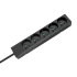 Prailgintuvas su 5 lizdais, prancūziško tipo, be jungiklio, juodas, Rebel, 5 m (3x1,5 mm²)